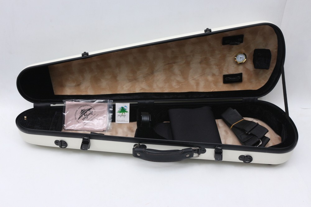 Hard Shell Violin Case 4/4 Full Size Violin Box white Violin Case with Strap bow