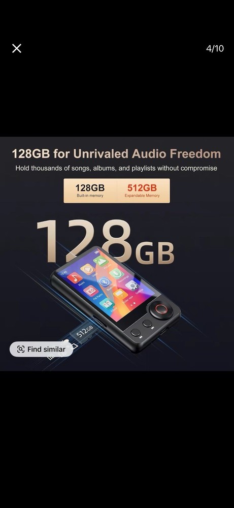 Bluetooth MP3 Player 128GB Touch Screen HiFi Speaker Voice Recorder