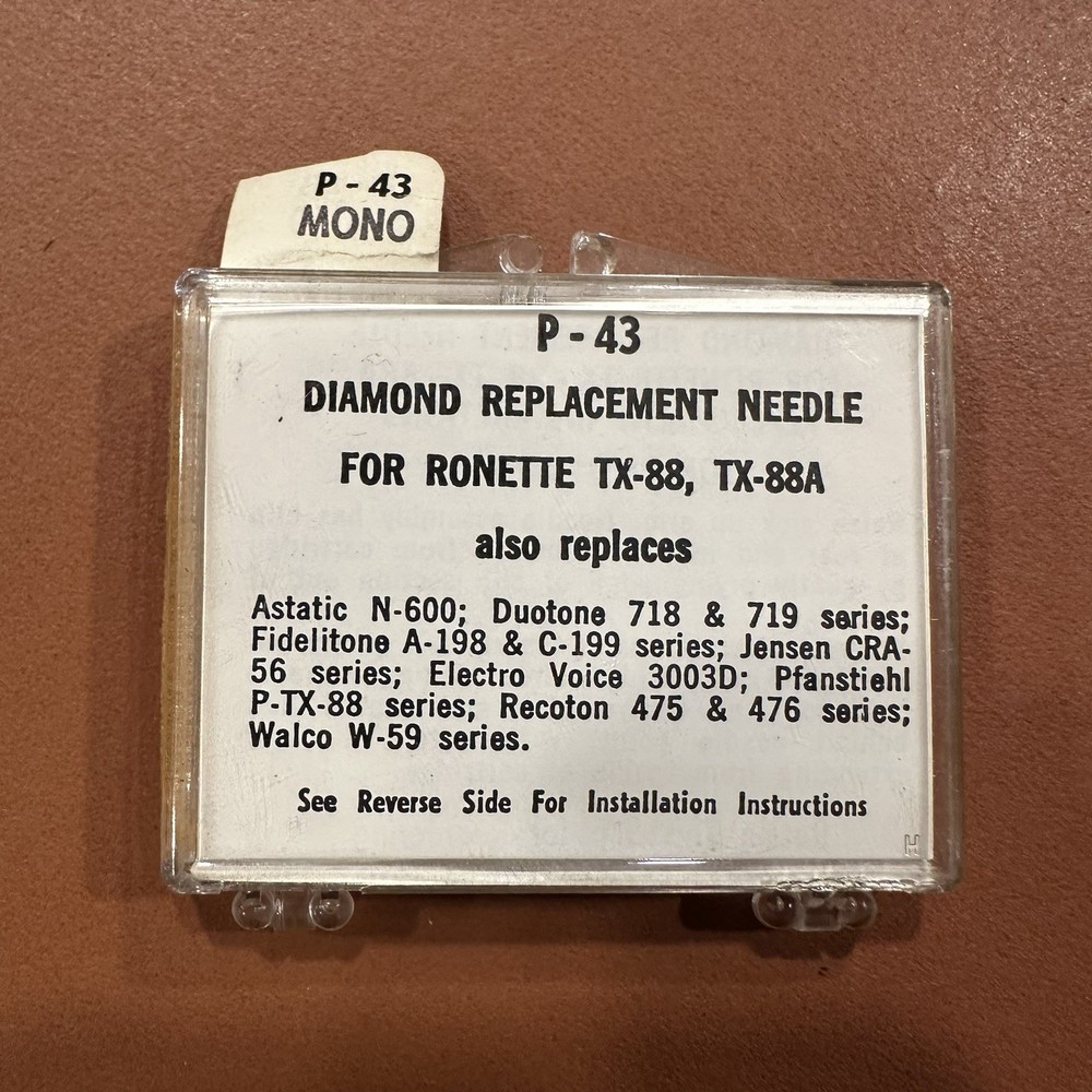 Transcriber Replacement Needle Stylus, Repl: Ronette TX-88-1, NOS