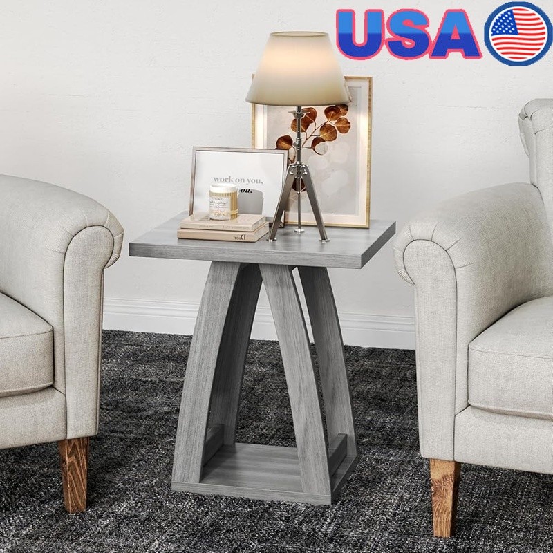 Charming Multifunctional End Table Storage Side Table Living Room Bedroom Use