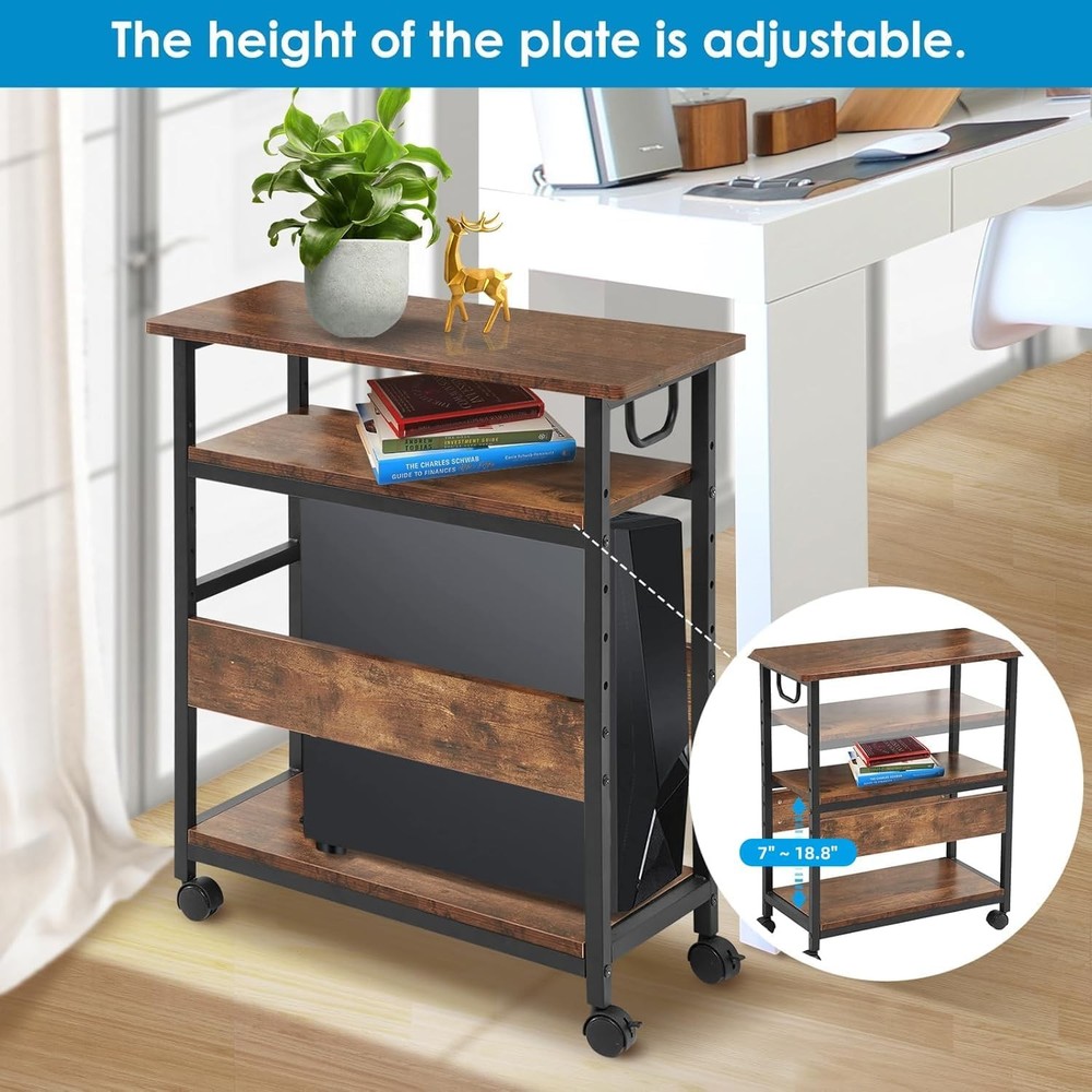 TooCust Computer Tower Stand Under Desk, and Rustic Brown