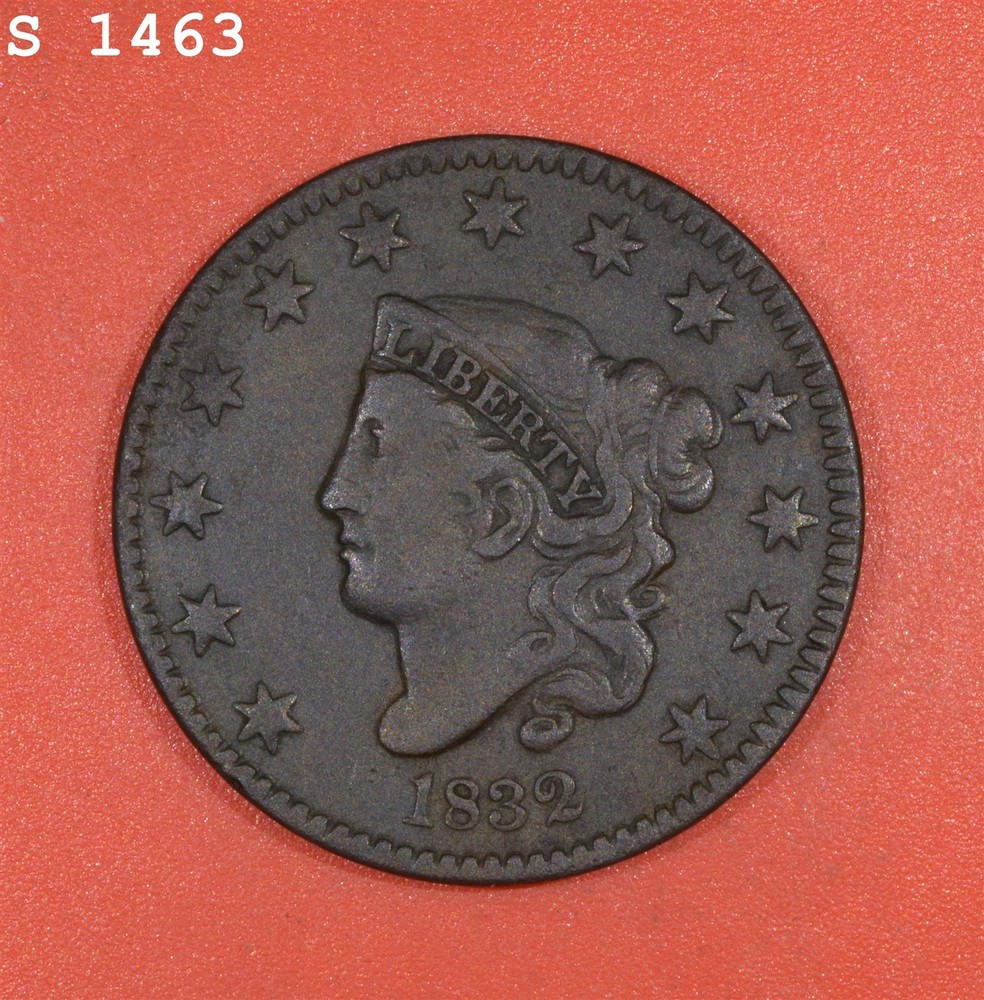 1832 ML Coronet Head Large Cent "VF+" Lt Corr.