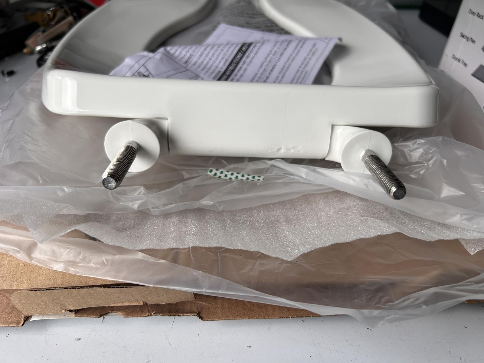 Commercial Heavy Duty Toilet Seat, White, Check Hinge, Elongated, no Cover