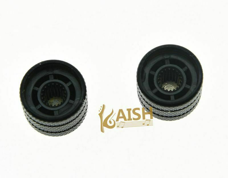 KAISH 2pcs Black Push On 6mm Guitar Abalone Top Dome Knobs Bass Tele Knobs