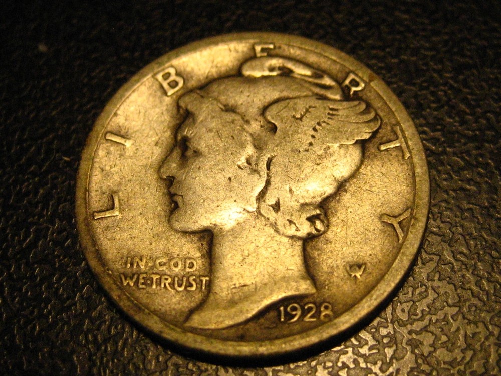 1928-P 90 % Silver Mercury Head Dime #2