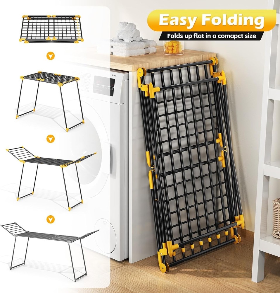 Clothes Drying Rack Foldable Large Drying Rack Clothing Retractable Metal
