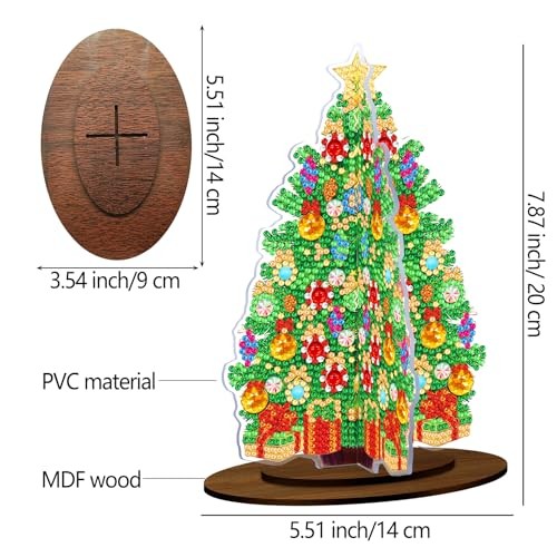 3D Christmas Tree Diamond Art Painting Desktop Ornament DIY 3D Christmas Tree 3