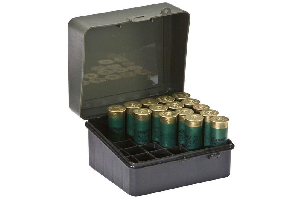 Plano Shot Shell Ammo Box 25 Round Durable Plastic Lockable Storage Red Black