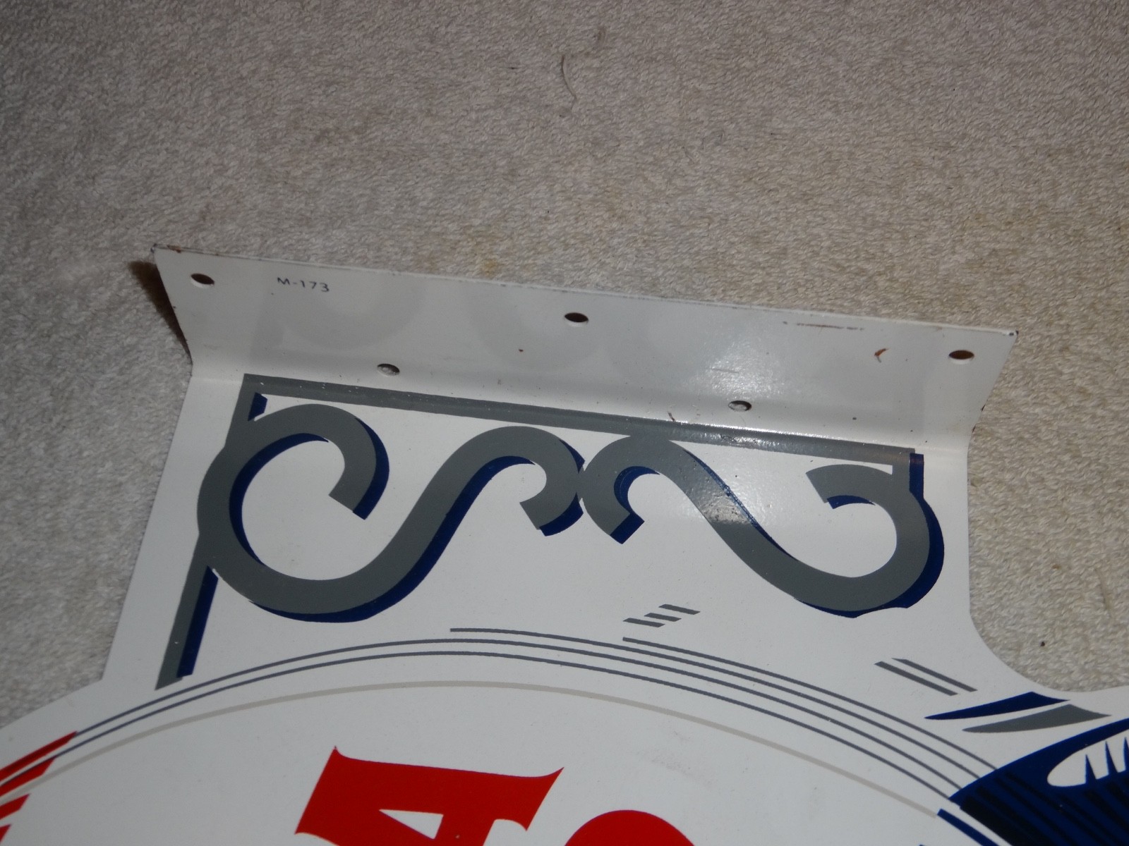 VINTAGE DRINK PEPSI COLA DIECUT 14" METAL SODA POP GASOLINE OIL FLANGE SIGN M173