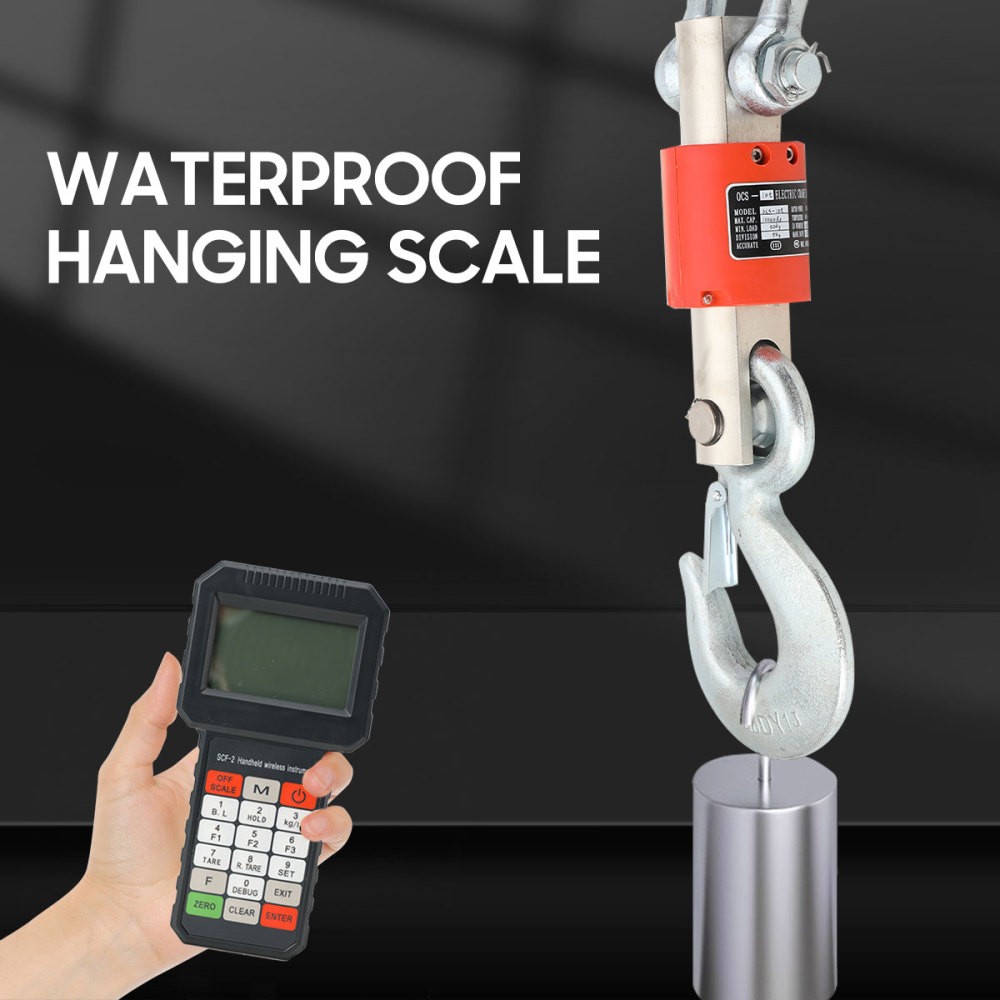 Wireless Remote Digital Electronic Hanging Crane Scale with Handheld Meter 10T