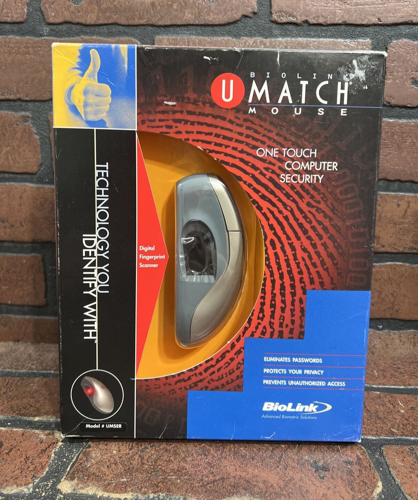 U-Match BioLink Security Mouse Fingerprint Scanner #UMSER