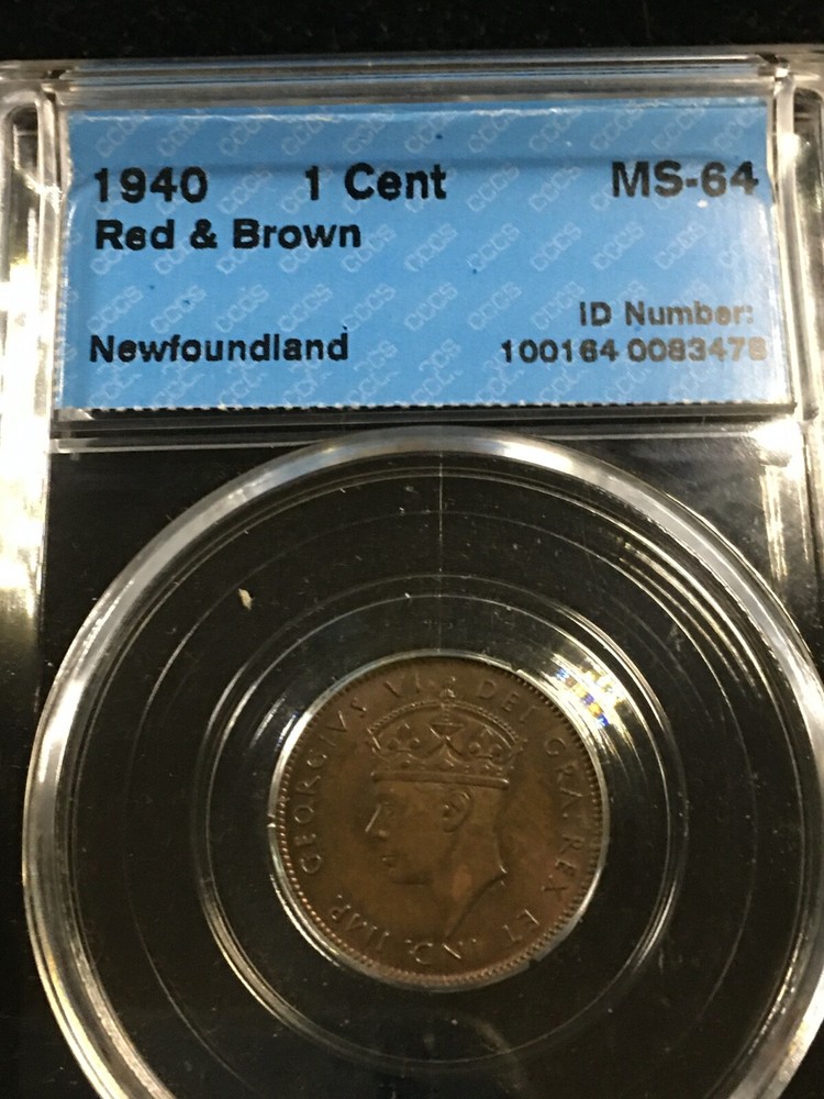 1940 CCCS Graded, Newfoundland Small ¢1 Cent, **MS-64** #3478