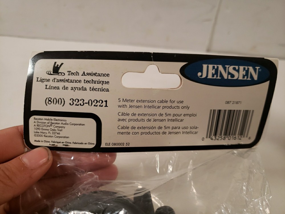 Jensen IC5MCABLE Intellicar 5 Meter Extension Data Cable, 13 Pin, Sealed New