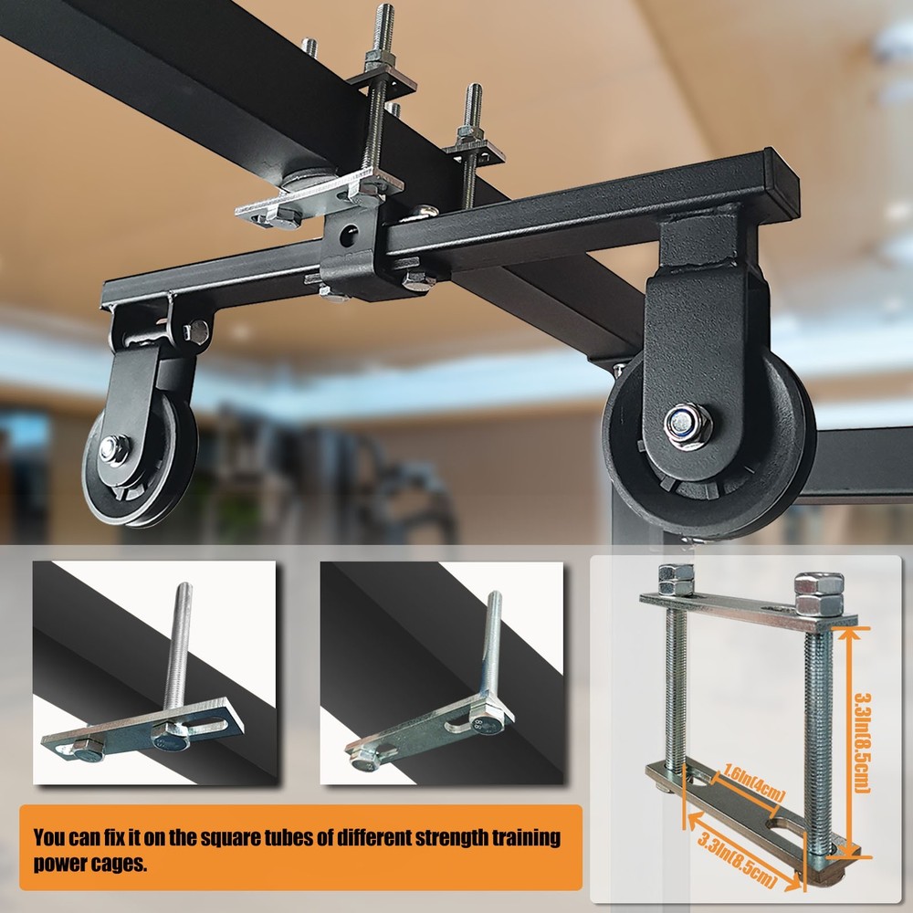 Power Rack Double Pulley System Attachment LAT Pulldown Machine Cable for Home