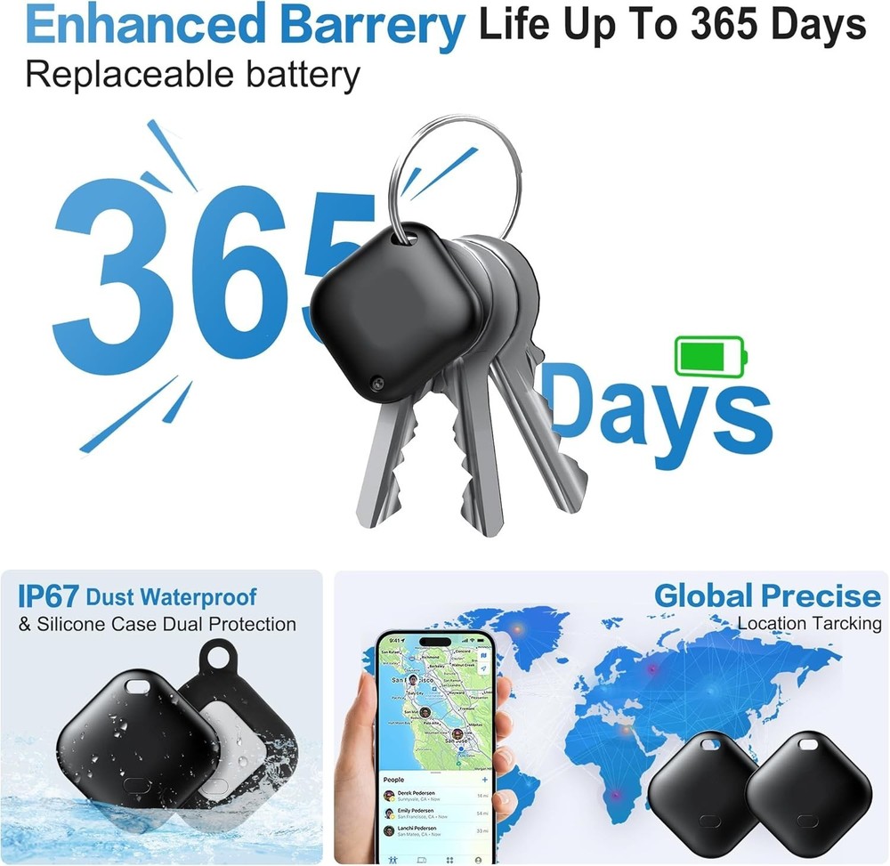 4-Pack Bluetooth Air Tracker Tags for Android - Secure Luggage & Key Finder