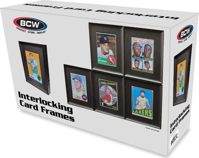 Pack of 6 BCW Black Wall Mountable Interlocking Trading Card Display Frames
