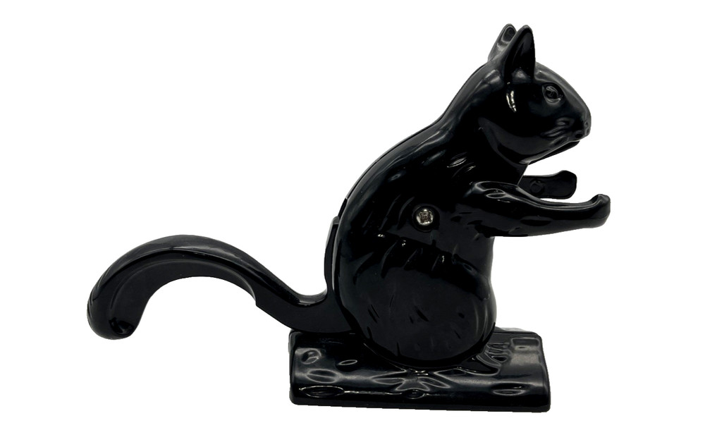 Vintage Metal Squirrel Nutcracker Black Lever Tail Old Time Collection