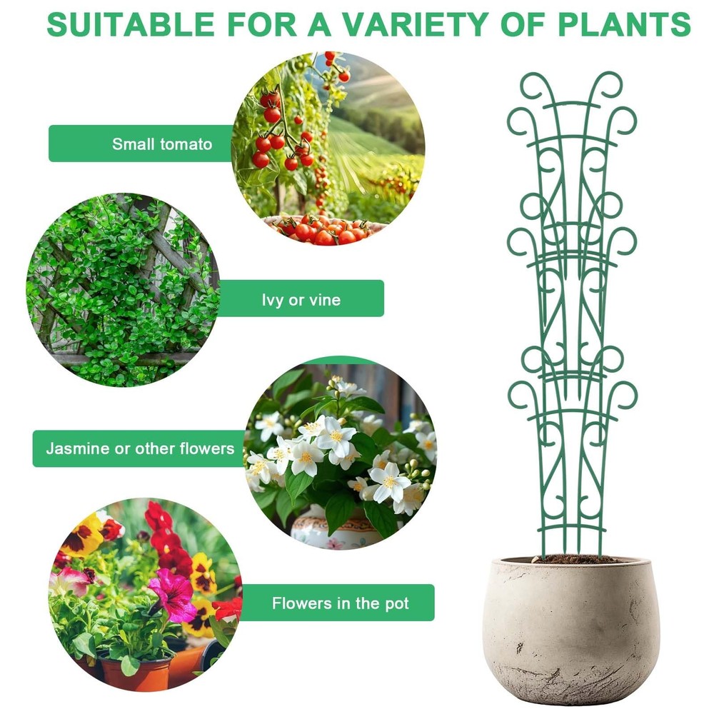Plant Trellis for Potted Plants 4 Pack Stackable Climbing Support