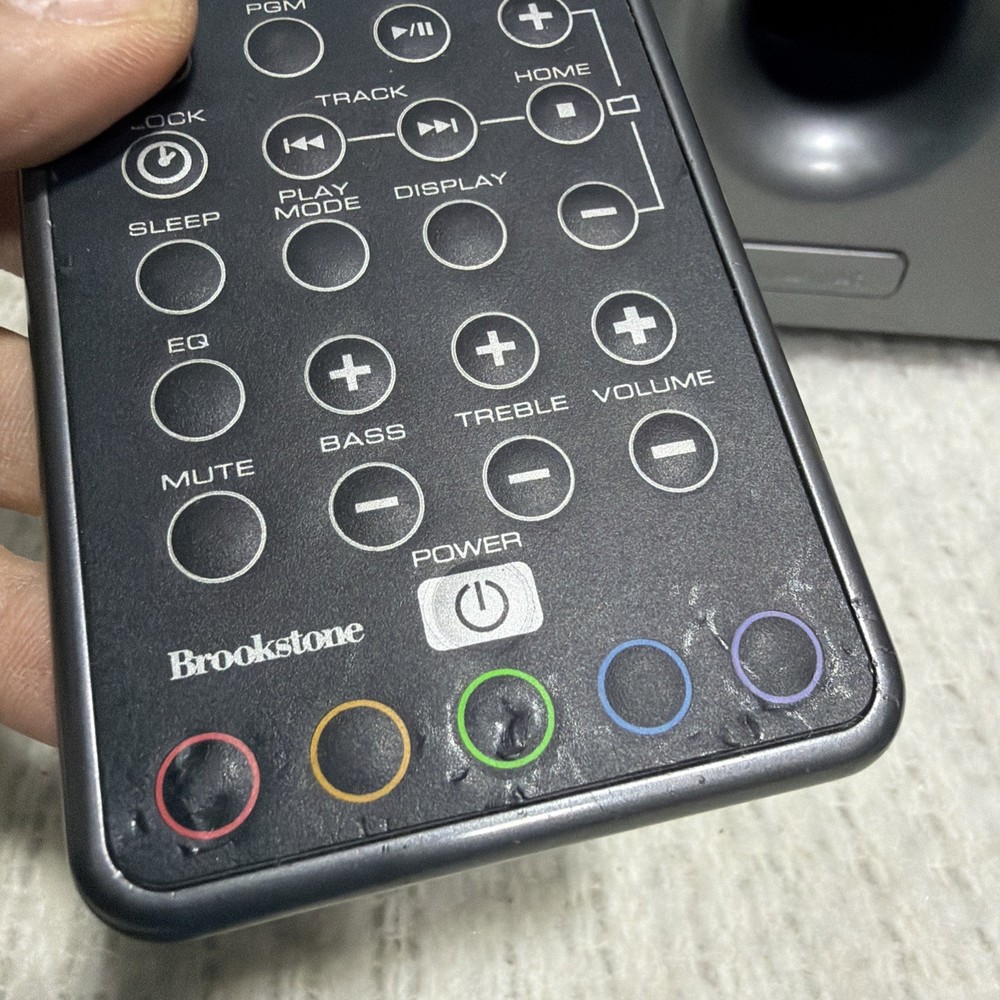 Brookstone Wafer-Thin CD System MP3 Player Flat Panel Speakers Subwoofer Remote