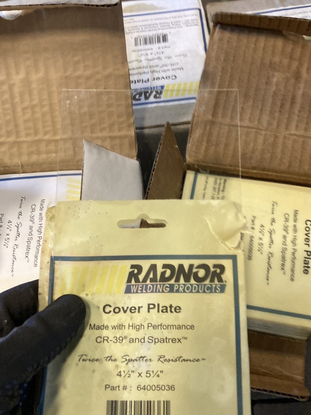 ( Qty 50 ) RADNOR COVER PLATES CR-39 Lenses 4 1/2" x 5 1/4" PART # 64005036