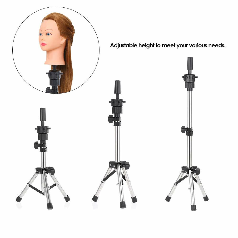Portable Wig Mannequin Head Wig Model Bracket Holder Adjustable Tripod Stand USA