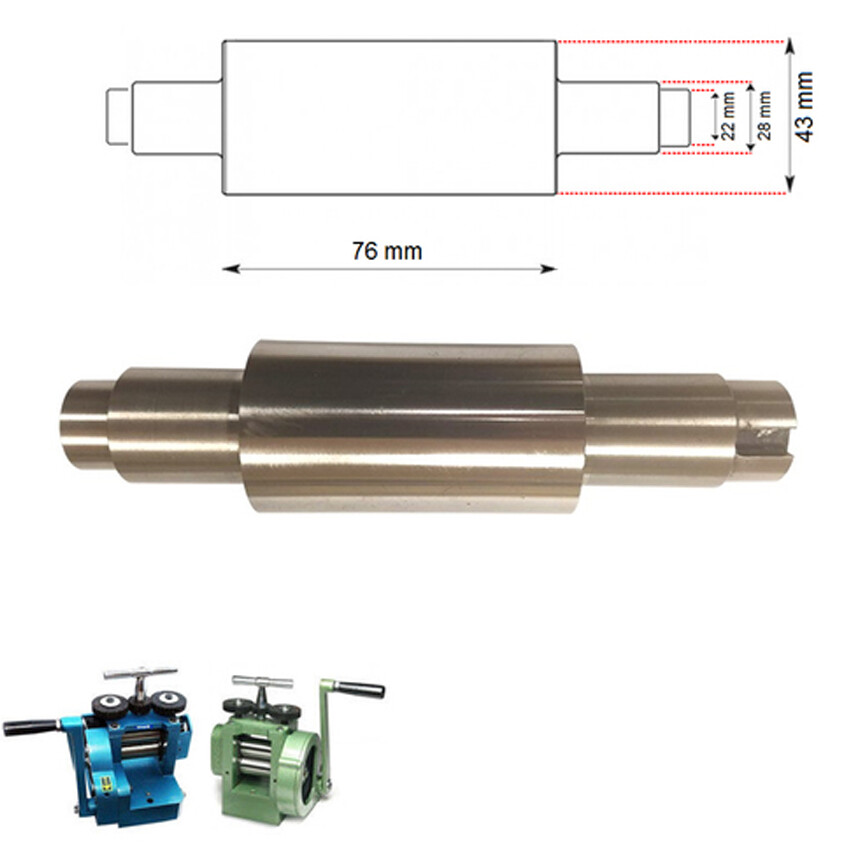 Replacement Bottom Flat Roller for Economy Rolling Mill 76 mm Dia. 43 mm