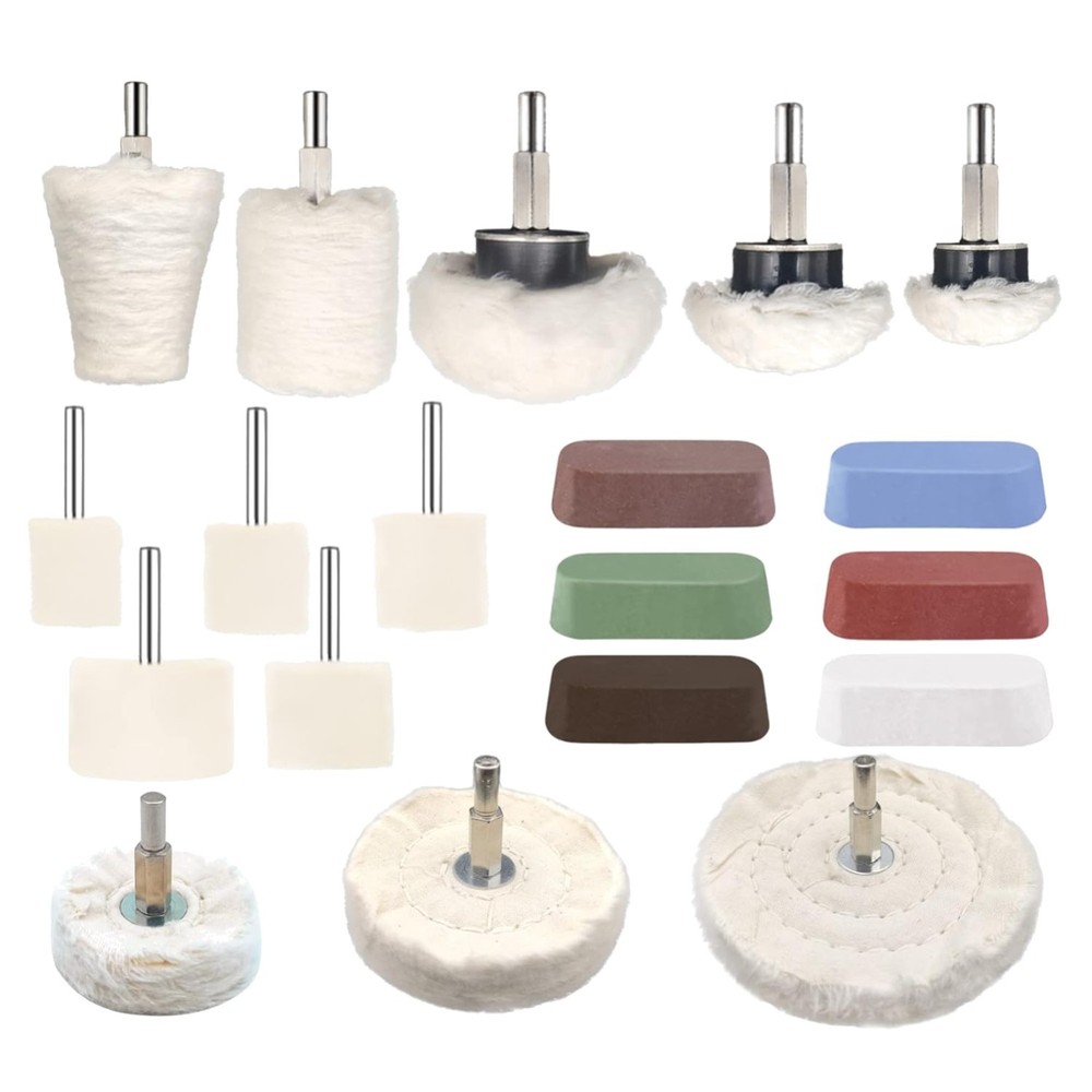 19 Pc Buffing Wheel Drill Kit with Polishing Compound