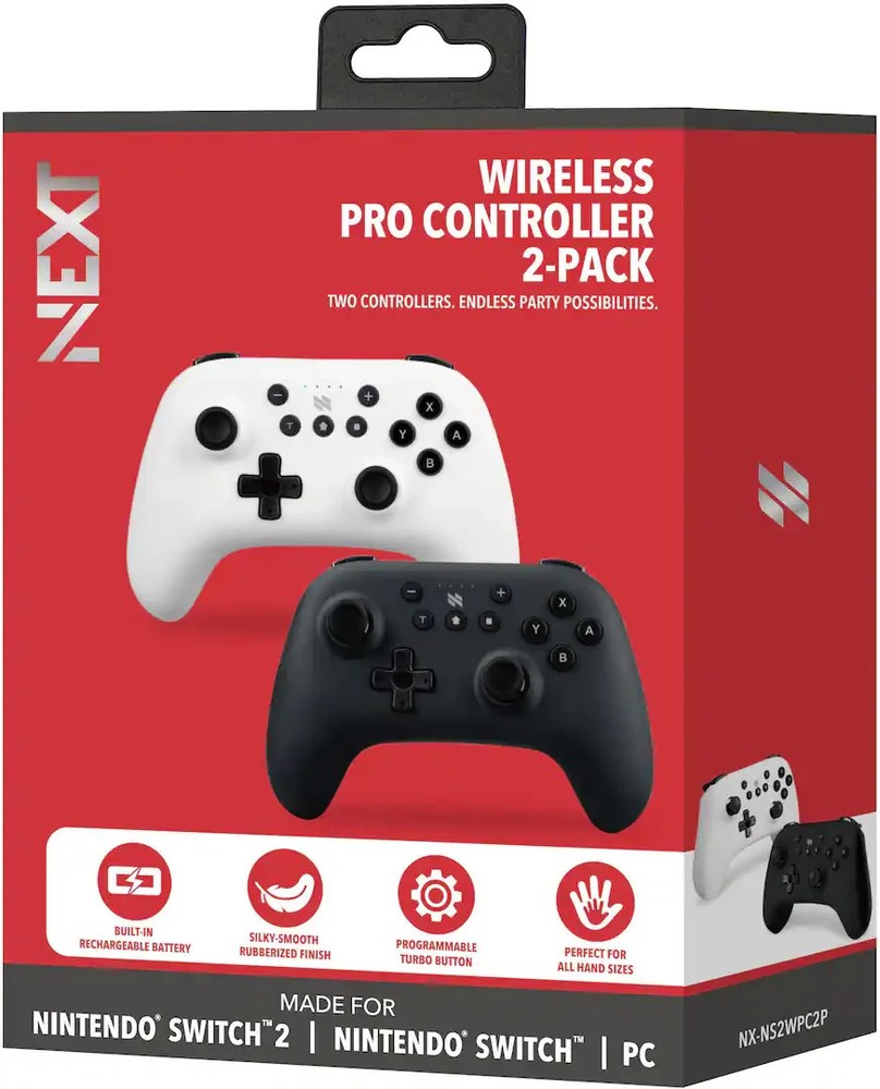 NEXT Wireless Rechargeable Pro Controller 2-Pack For Switch 2 & Switch Used