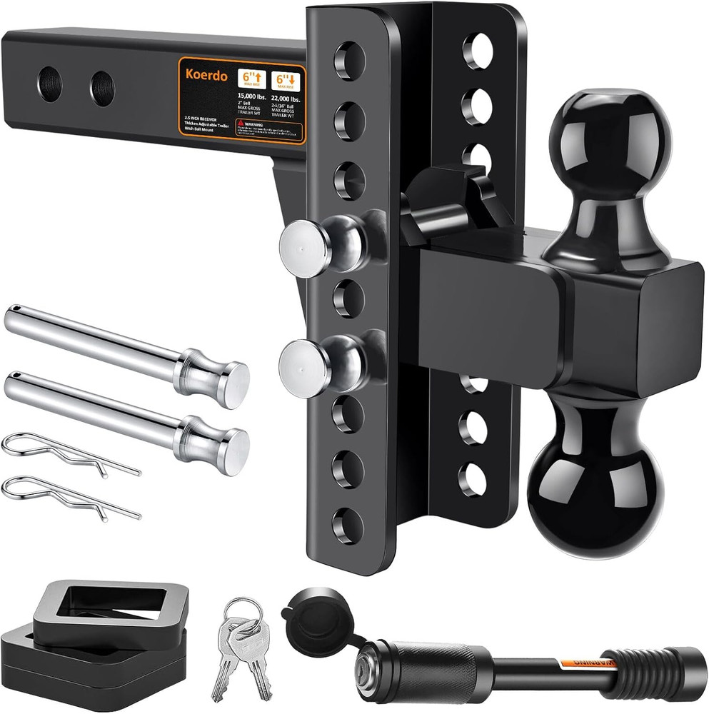 Adjustable Trailer Hitch 2.5" Receiver 22K GTW