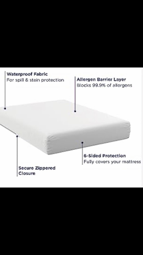 Zippered Mattress Protector, Waterproof Allerease Cover, King New