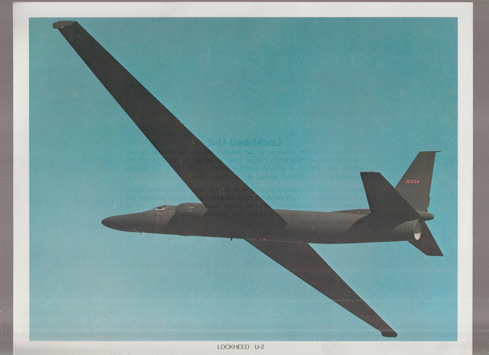 Lockheed U-2 Spy Plane Print Lithograph 8.5 x 11