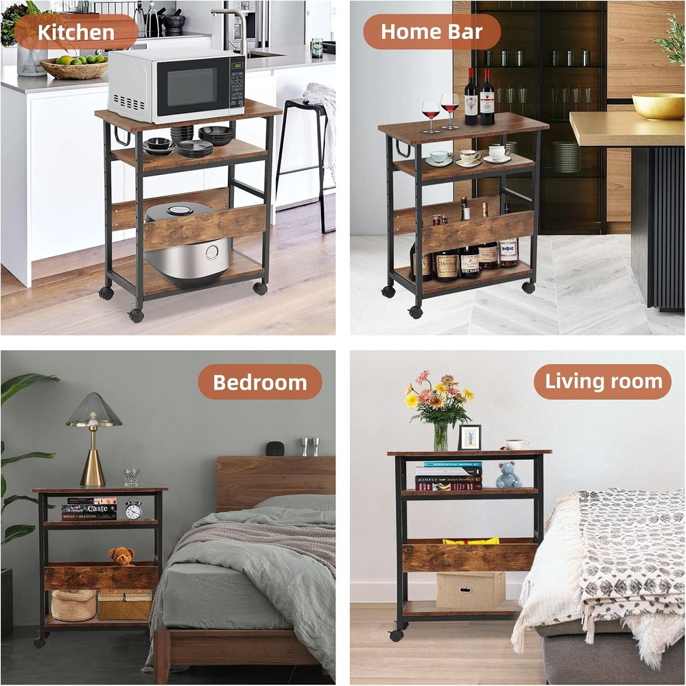 TooCust Computer Tower Stand Under Desk, and Rustic Brown