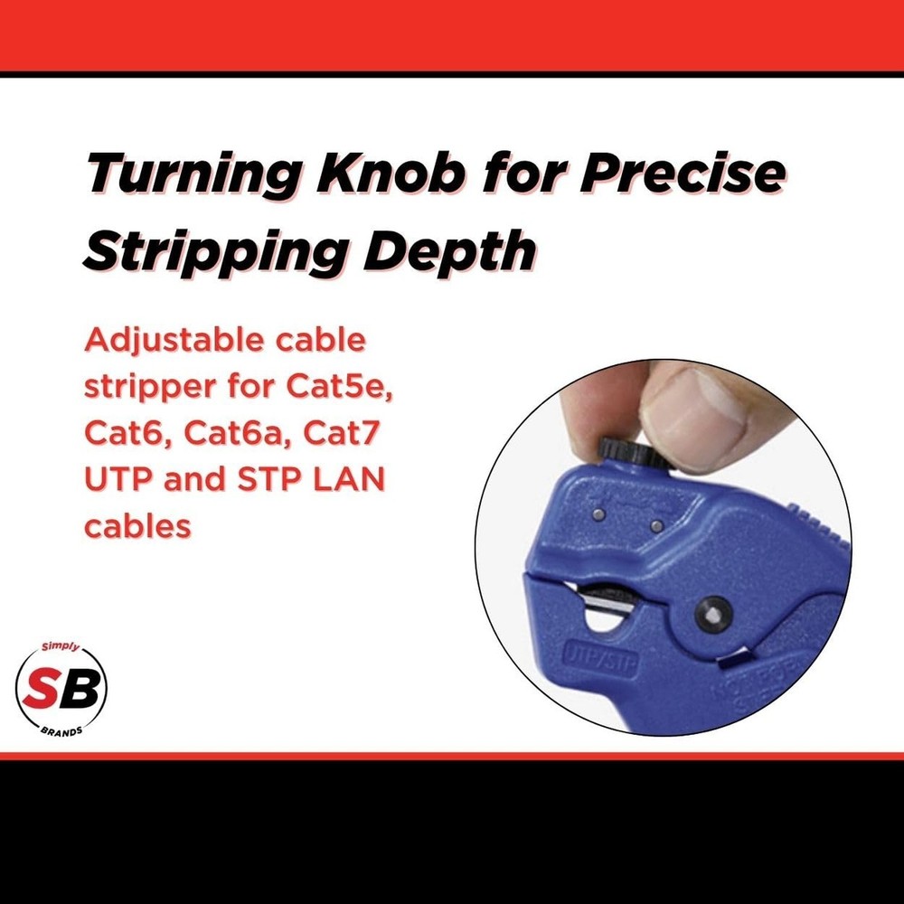 Simply45 Professional Adjustable LAN Cable Stripper & Cutter for Shielded & U...