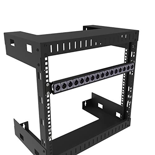 1U Hinged Rack Panel XLR HDMI Audio Rack Mount Panel with 16 D-Series Punch