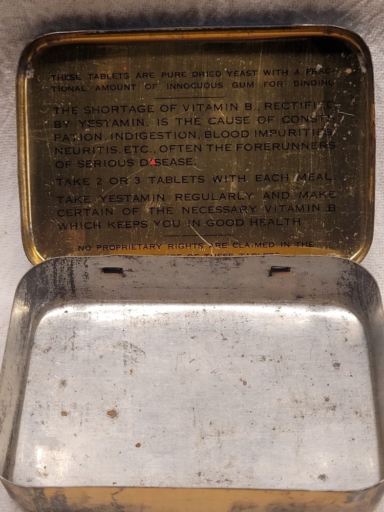 Yestamin Pure Yeast Tablets Empty Tin Nice Graphics