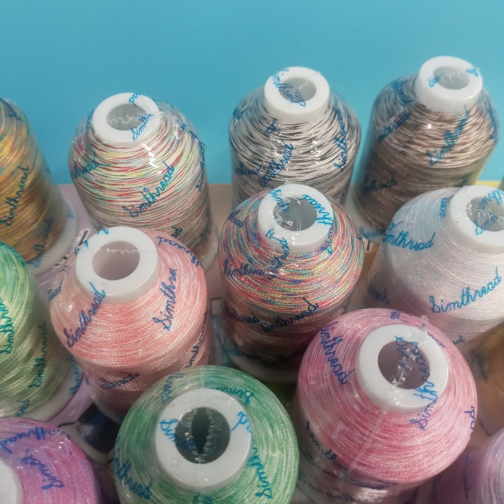 Simthreads 28 Variegated Colors Embroidery Machine Thread 1100 Yards Each