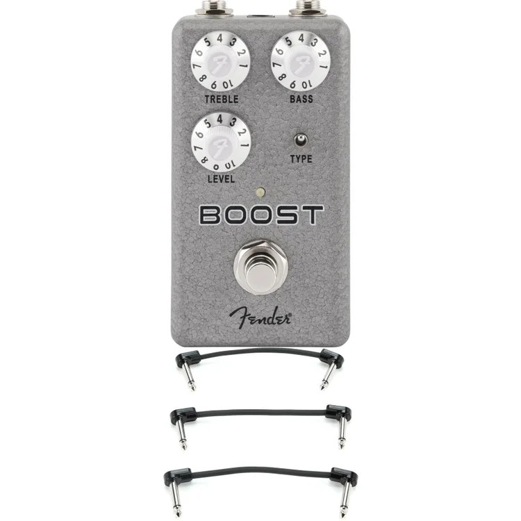 Fender Hammertone Boost Pedal with Patch Cables