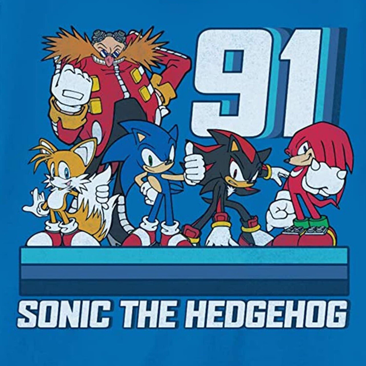 Boys T-shirt /Sega Sonic Hedgehog Shirt-Featuring Sonic, Tails And Knuckles-
