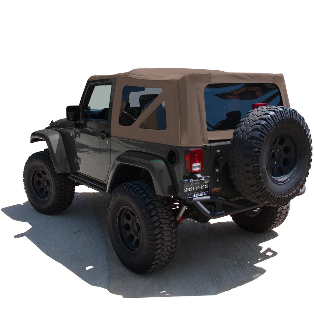 Jeep Wrangler JK Soft Top, 2007-09, Tinted Windows, Saddle Sailcloth