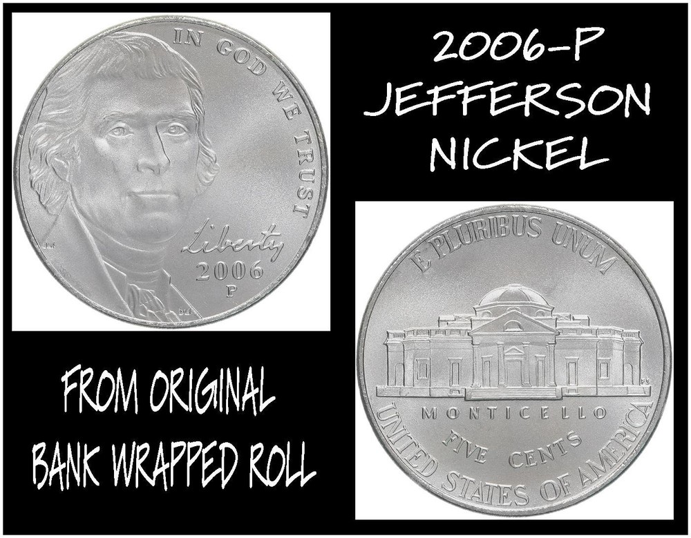 2006-P Jefferson Uncirculated Nickel From OBW Roll