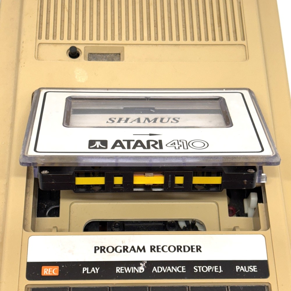 1980s Atari 410 Cassette Program Recorder & Shamus Atari Cassette Game- Untested