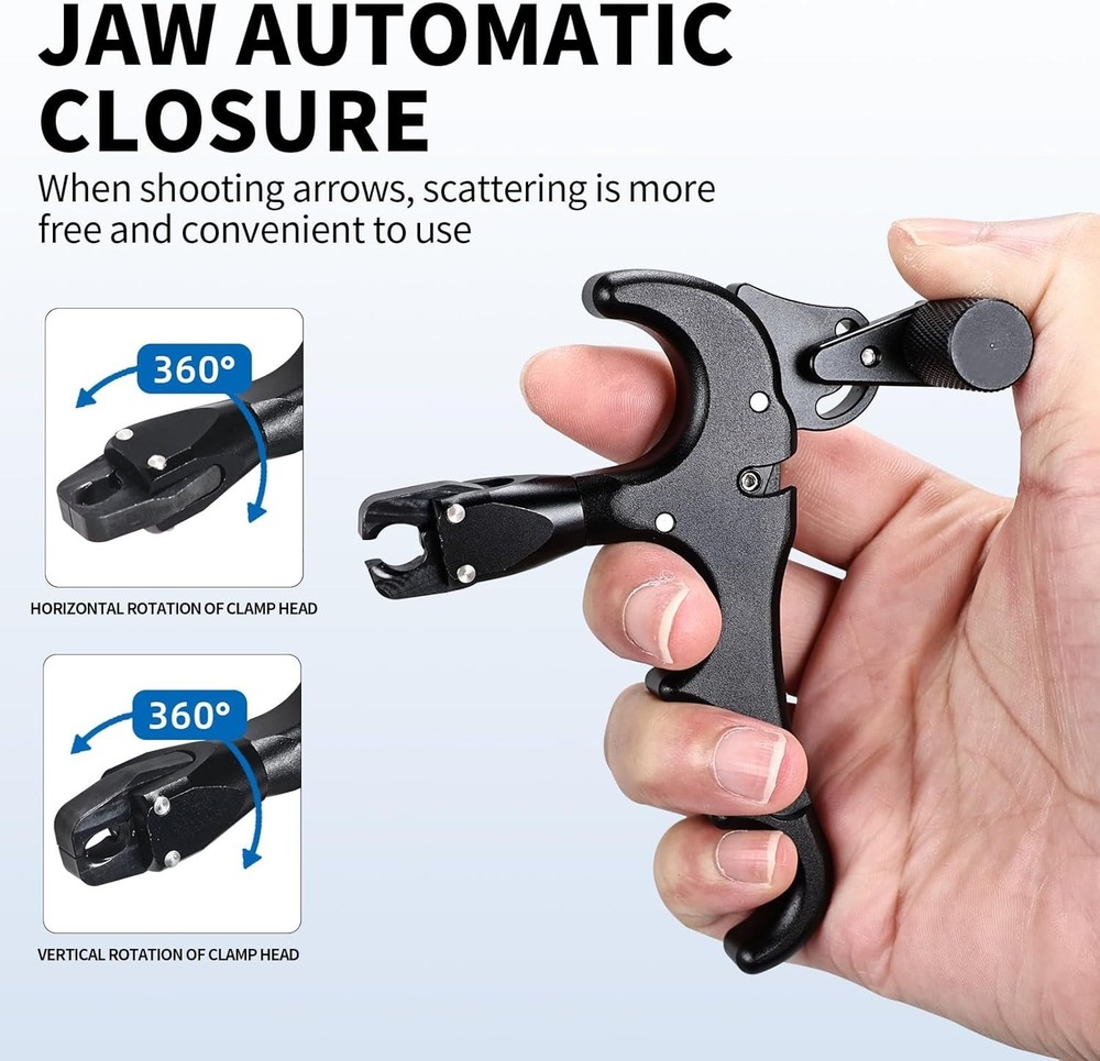 Archery Release Aid Adjustable Trigger 360° Rotating Aluminum Alloy Bow Release