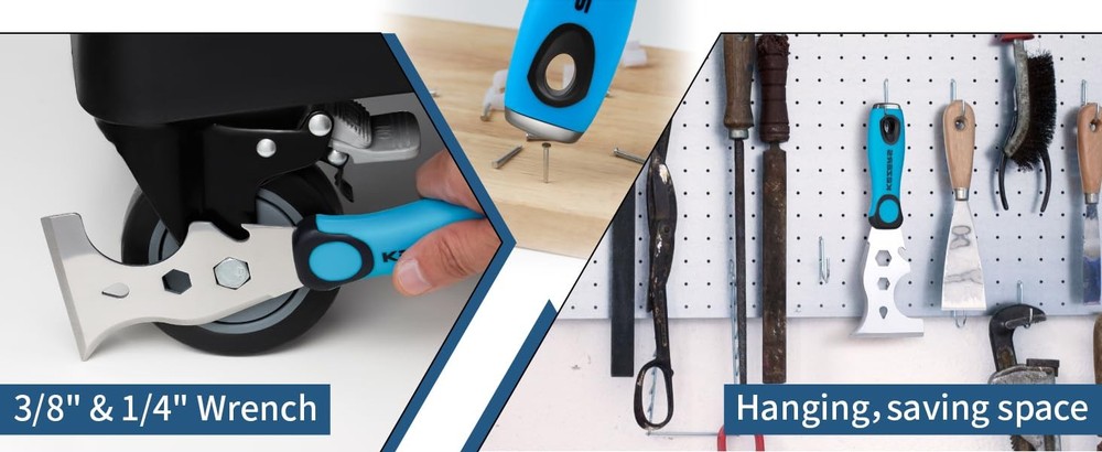 13-in-1 Painter’s Tool 3" Stainless Putty Knife Scraper Multi-Use Hammer End
