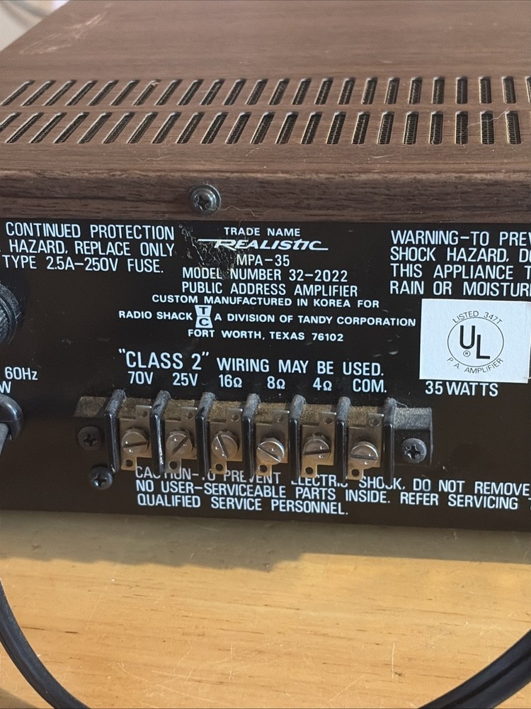 Vintage Realistic Amplifier Solid State PA MPA-35 32-2022