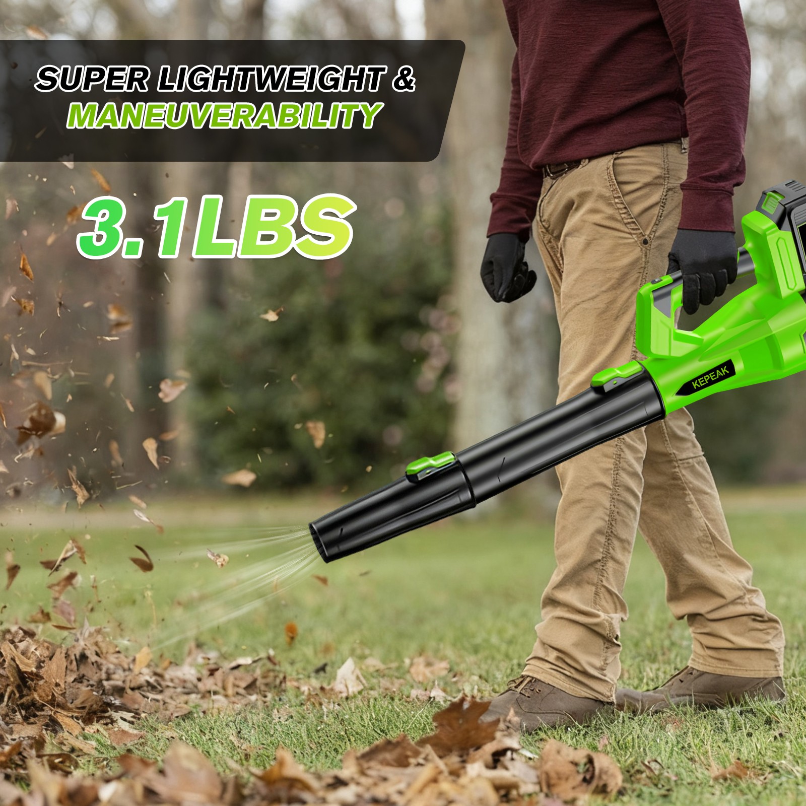New Cordless Leaf Blower 650CFM/280MPH & 6 Speed Levels Electric w/2 Batteries