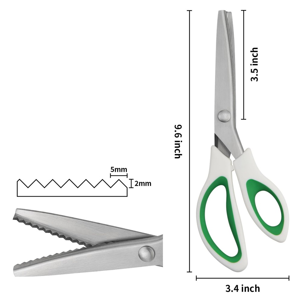 Pinking Shears, 9" Zig Zag Craft Scissors Decorative Edge, Pinking Shears fo