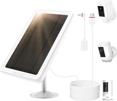 5W Solar Panel for Ring Camera, 2-Pack Solar Panel Charger white 1PCS