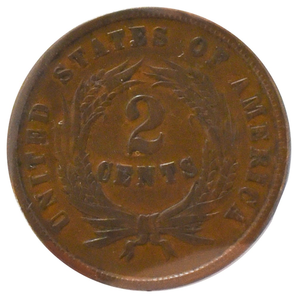 1864 Two Cent Piece "Large Motto" (VF)