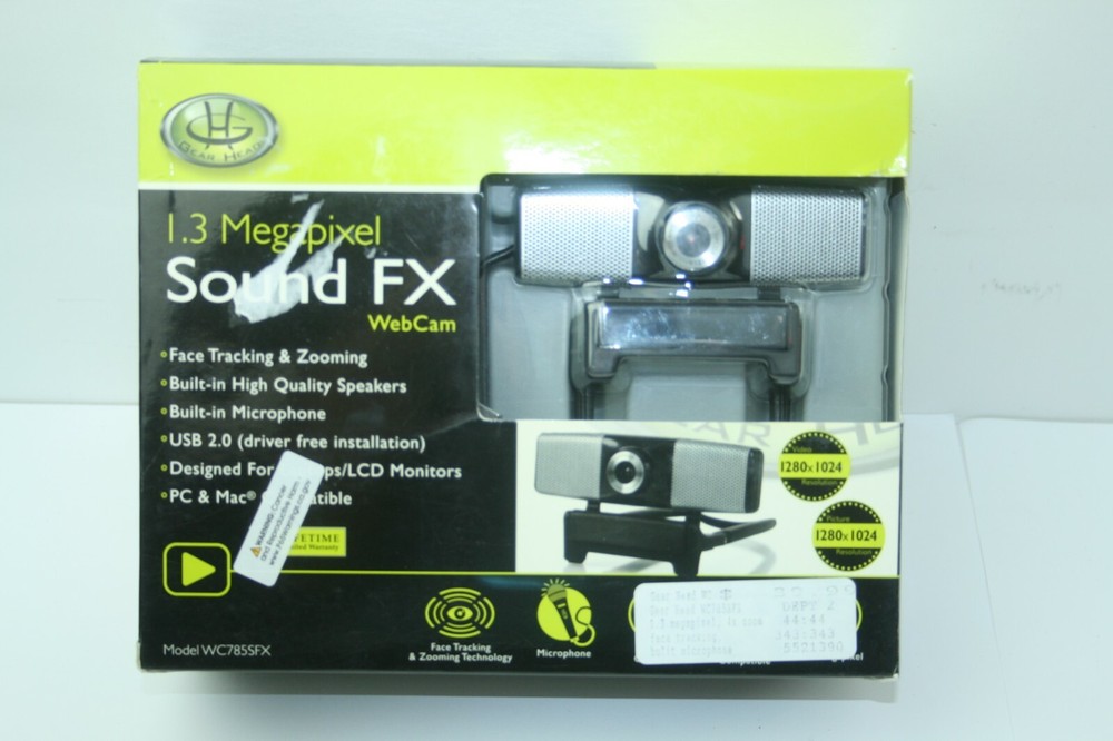 GearHead Sound FX Webcam - 1.3MP HD Video & Audio