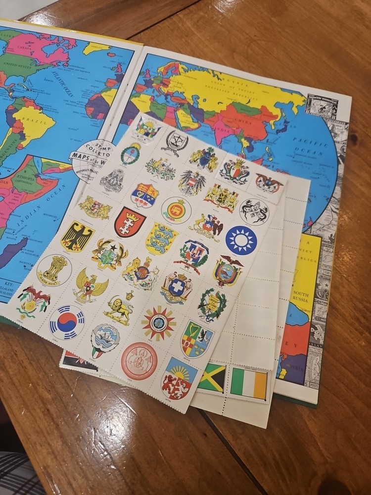 My First Stamp Album - Vintage 1967 Plus Flags Of The World stamps Beginners.